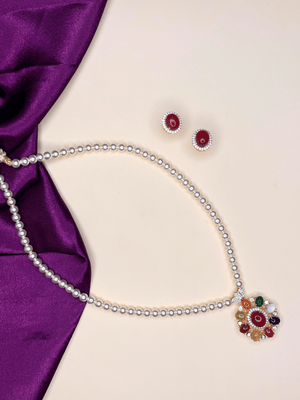 Navratna Pearl Necklace Set - HS925