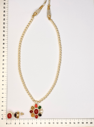 Navratna Pearl Necklace Set - HS925