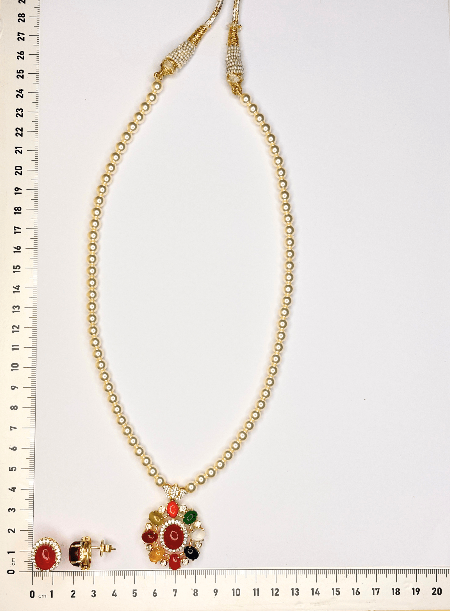 Navratna Pearl Necklace Set - HS925