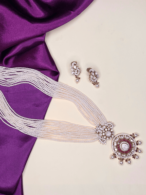 Pearl Mayura Necklace Set - HS925
