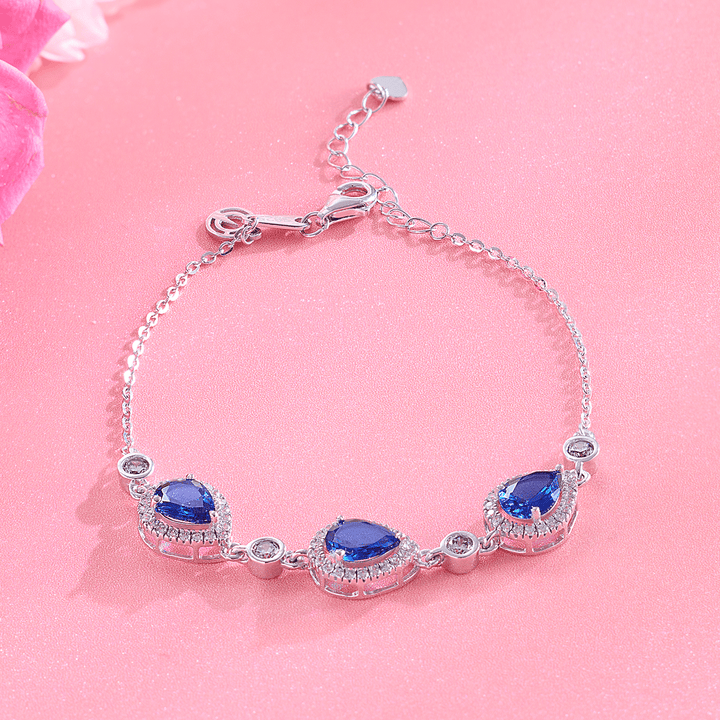 Radiant Blue Stone Necklace Set - HS925