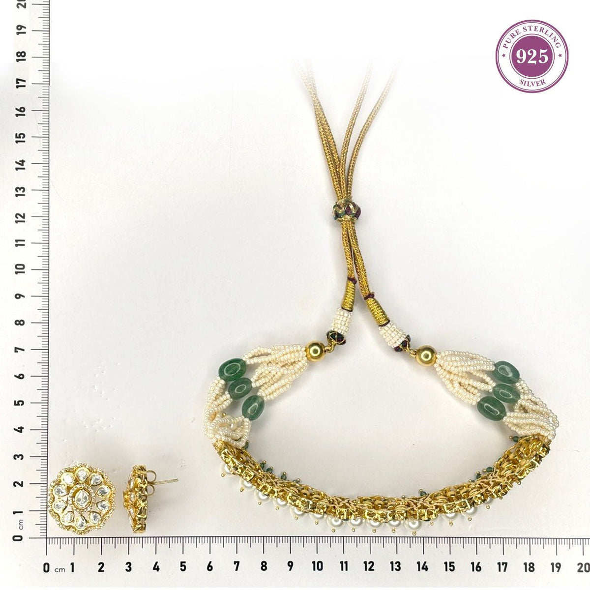 Radiant Peach Glow Pearl Choker Set – Chhavi - HS925