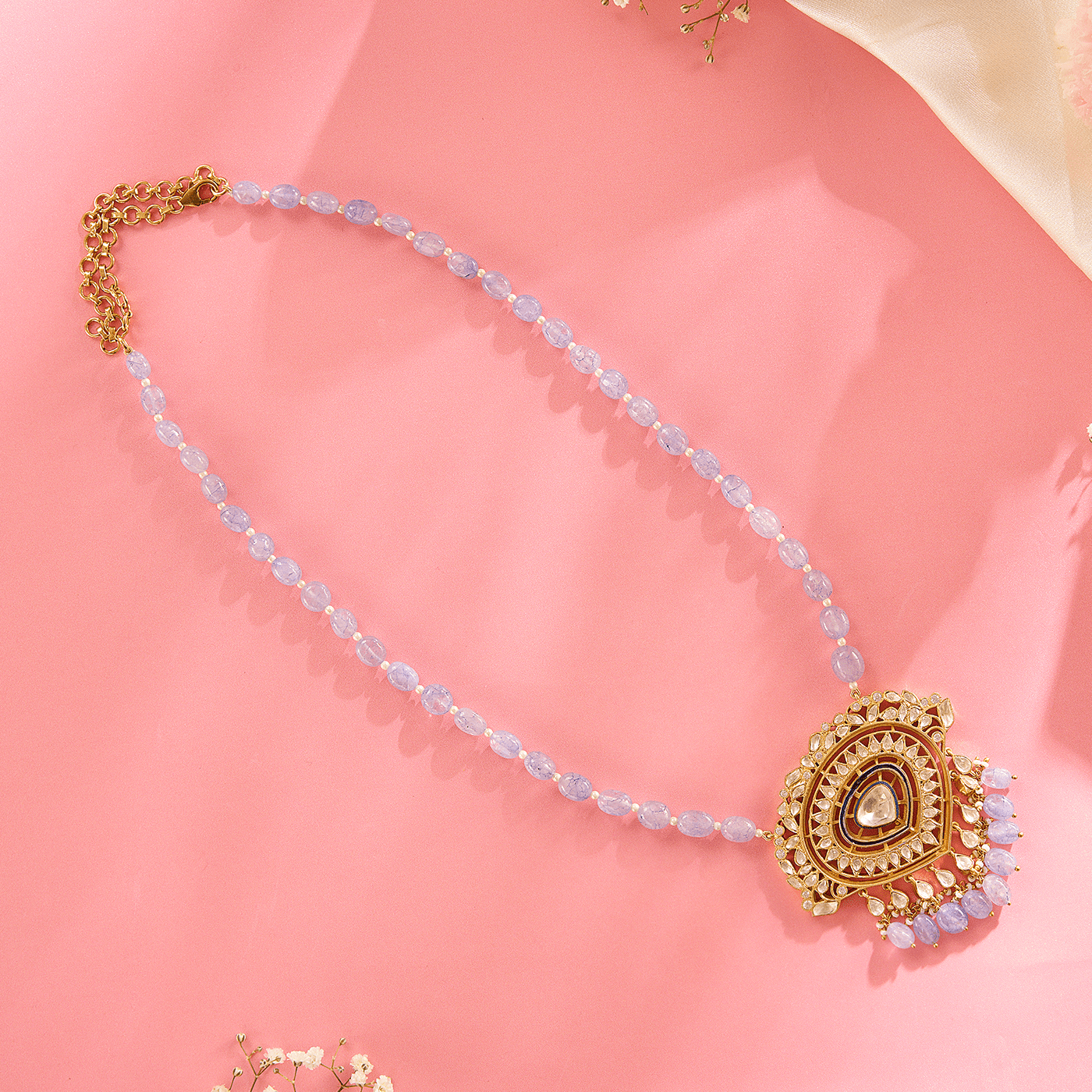 Radiant Purple Drop Pendant Mala - HS925