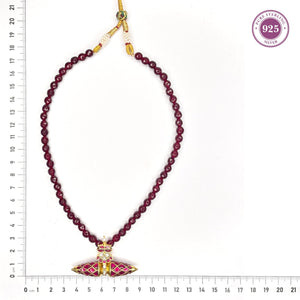Red Kundan Pendant Mala - HS925