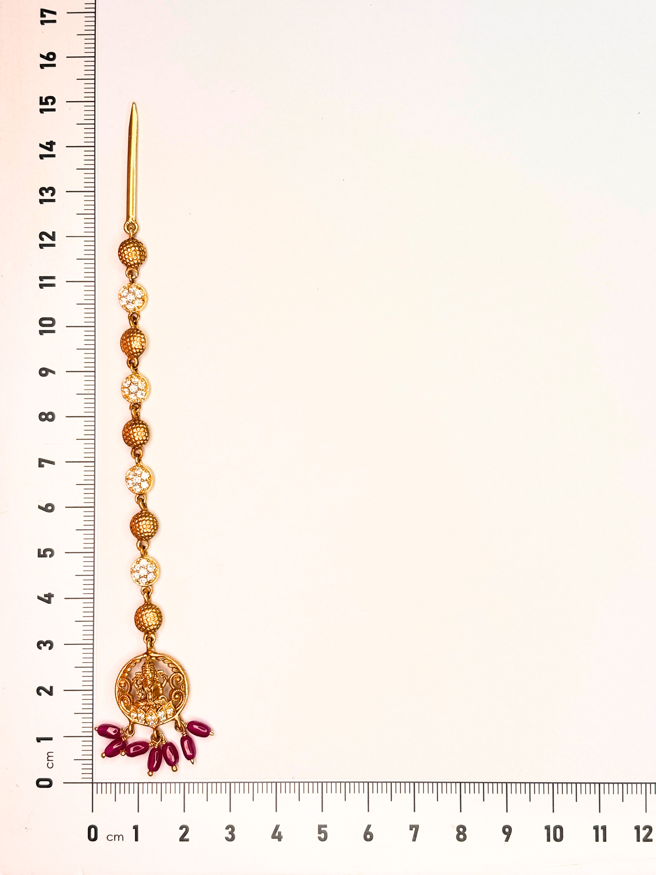 Lakshmi Red Bead Maang Tikka