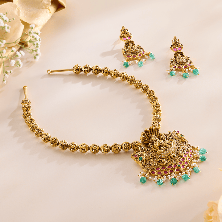 Regal Antique Long Necklace Set - HS925