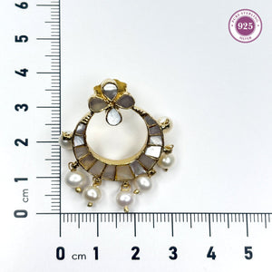 Serene Bloom Mother of Pearl Chandbali - HS925