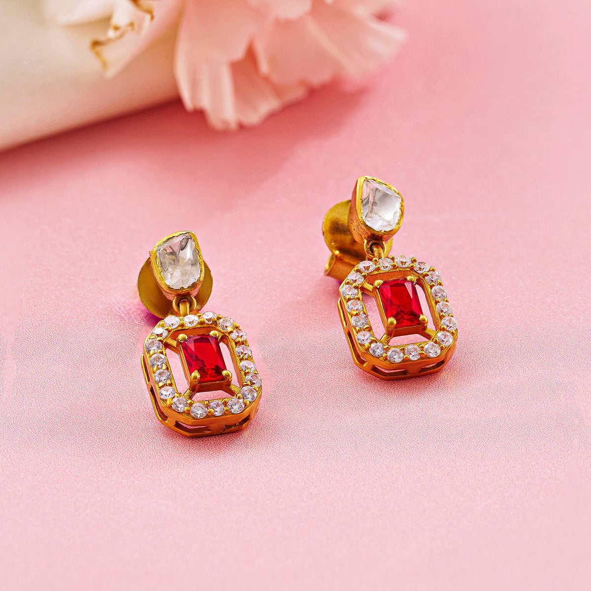 Timeless Red Stone Necklace Set - HS925