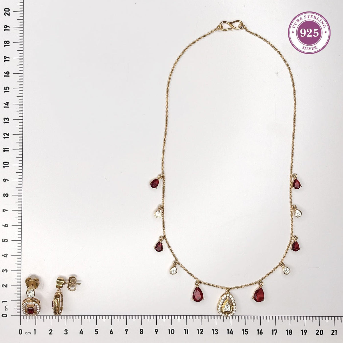 Timeless Red Stone Necklace Set - HS925