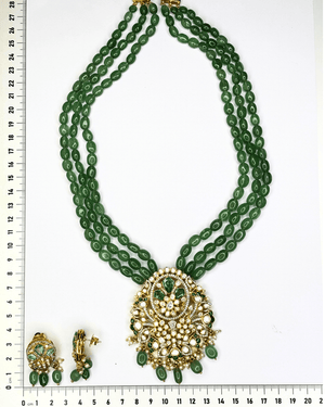 Vallari Polki Long Necklace Set - HS925