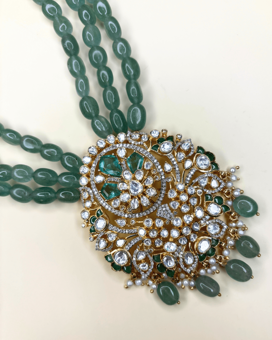 Vallari Polki Long Necklace Set - HS925