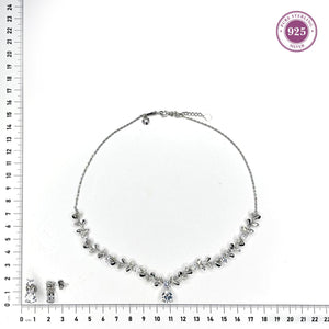 Whispers of Bloom Leaf Necklace Set - HS925