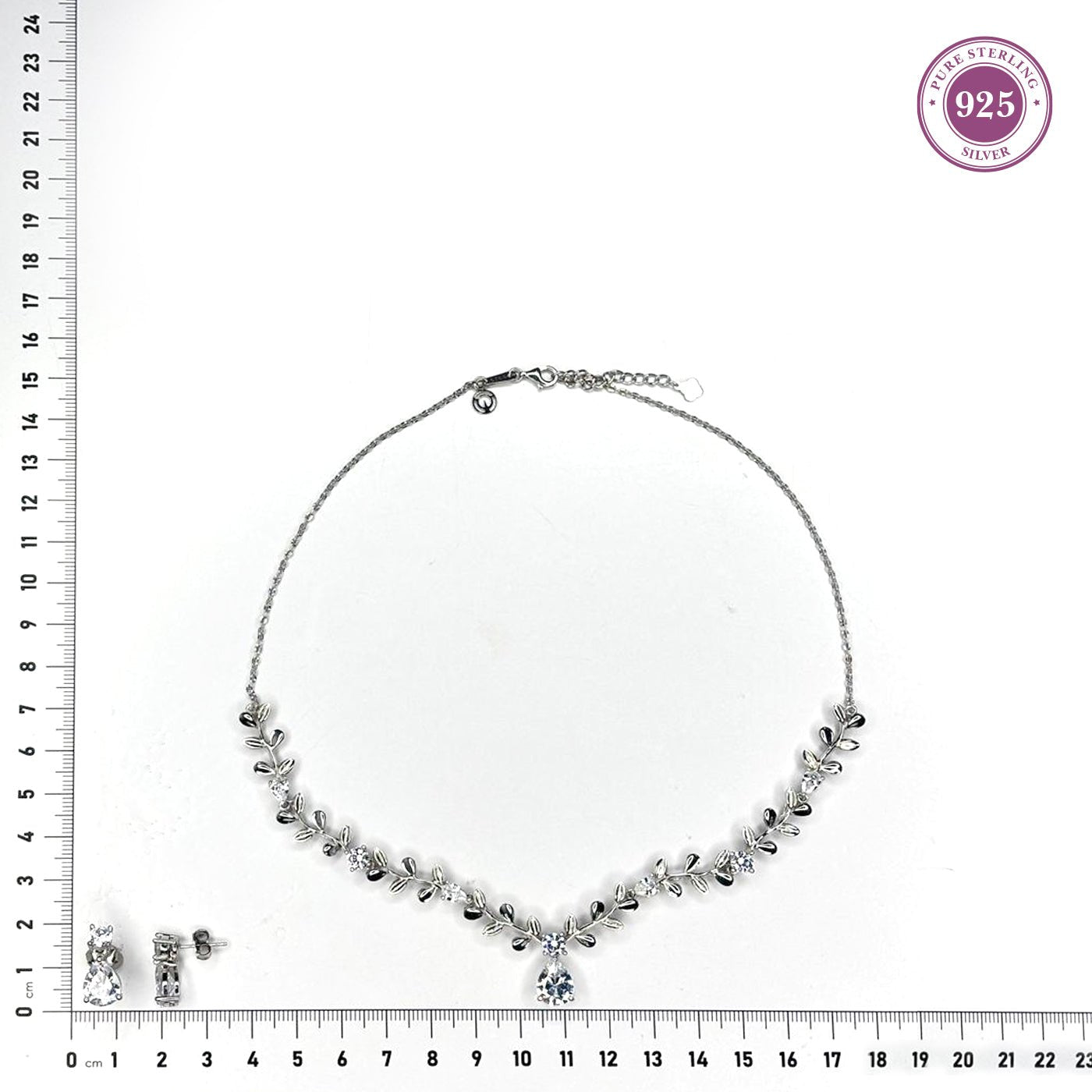 Whispers of Bloom Leaf Necklace Set - HS925