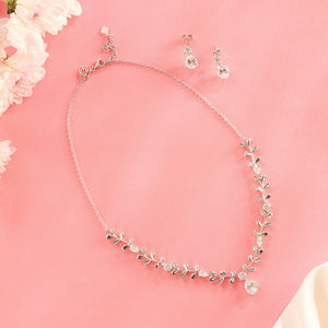 Whispers of Bloom Leaf Necklace Set - HS925